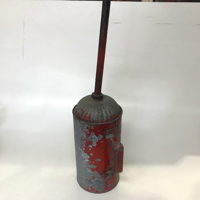 CAN, Fuel Can w Long Nozzle - Aged Red Metal